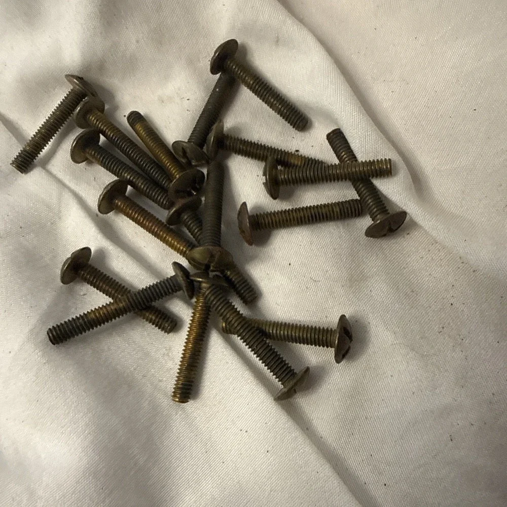 Lot vintage Drop bail dresser pulls Antique Brass Bronze Ornate 8 Handles 3 ring
